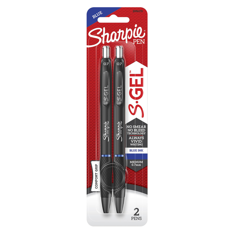 SHARPIE进口代理批发 Sharpie S-Gel 蓝色可伸缩中性笔 2 支装