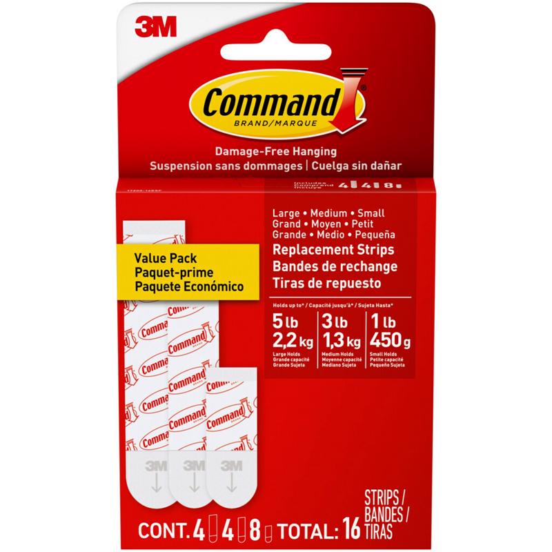 COMMAND进口代理批发 3M Command 什锦泡沫条 16 条装