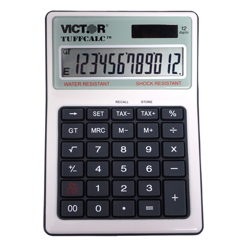 VICTOR进口代理批发 Victor Tuffcalc 银色 12 位太阳能豪华台式计算器