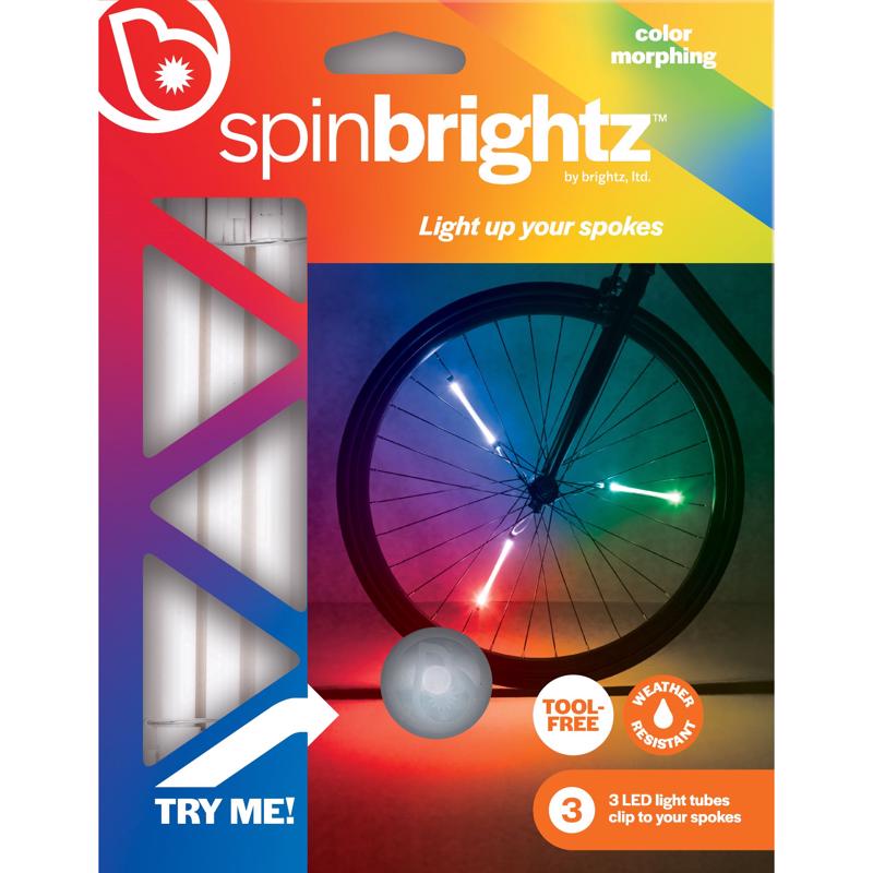 BRIGHTZ进口代理批发 Brightz Spin Brightz 多色 LED 自行车配件 ABS 塑料 1 件