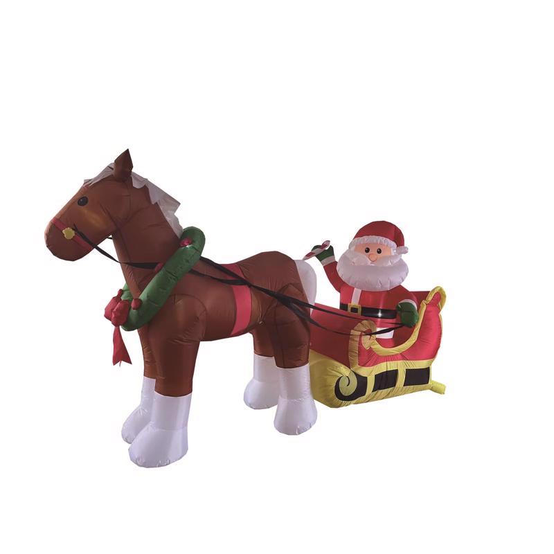Celebrations Santa With Horse Carriage 9 Ft. Inflatable Christmas Decoration