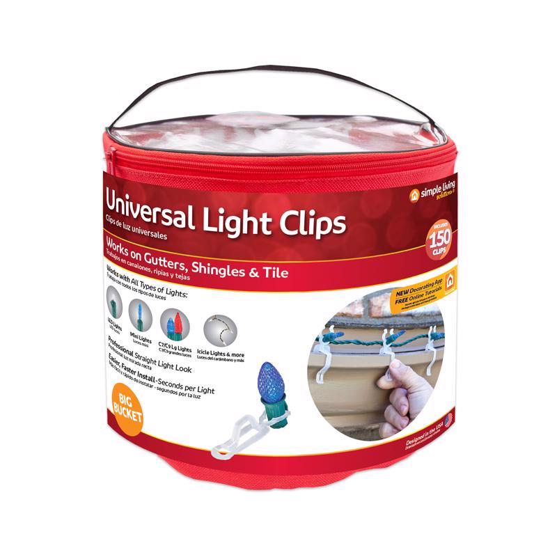 150 Count Universal Light Clip Bucket For Christmas Lighting