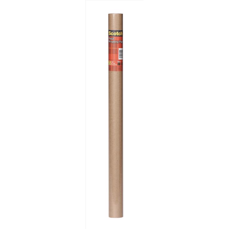 Scotch Postal Wrapping Paper Roll, 30 In. X 30 Ft., Kraft Paper, 60 Lb.