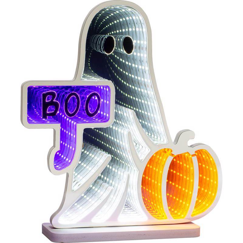 Celebrations Orange 149 ct 12 in. LED Prelit Ghost Halloween Decor