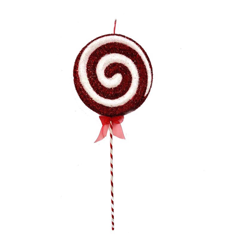 Youngcraft Red/White 3D Christmas Candy Cane Swirl Table Decor