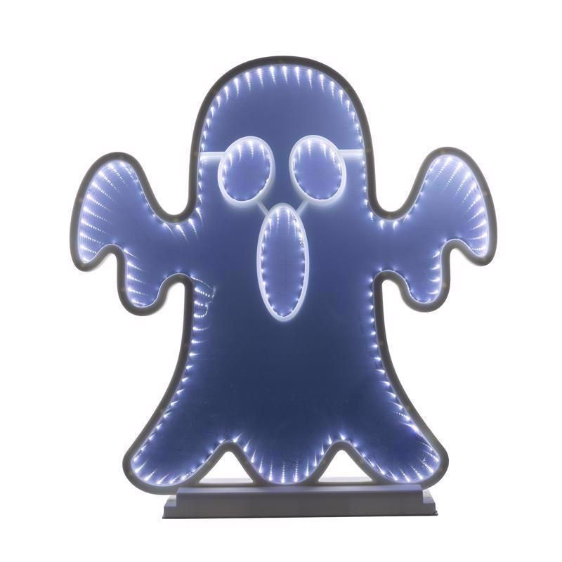 Celebrations Halloween White 23 in. LED Prelit Ghost Infinity Halloween Decor