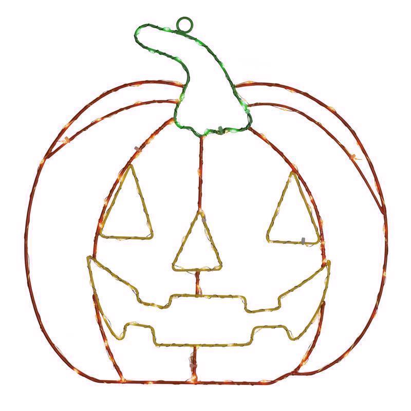 Celebrations Multicolored LED Prelit Smiling Pumpkin Halloween Decor