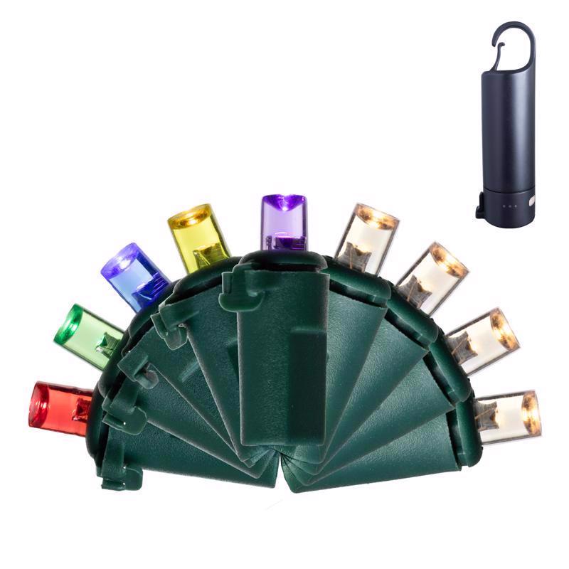 Celebrations Platinum LED Micro/5mm Multicolored/Warm White 150 ct String w/ Powerbank Christmas Lig