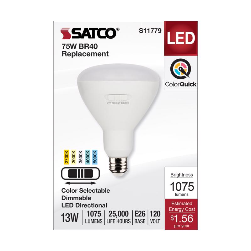 75w Equivalent 5cct-selectable Br40 Dimmable Led Floodlight Bulb - 13w