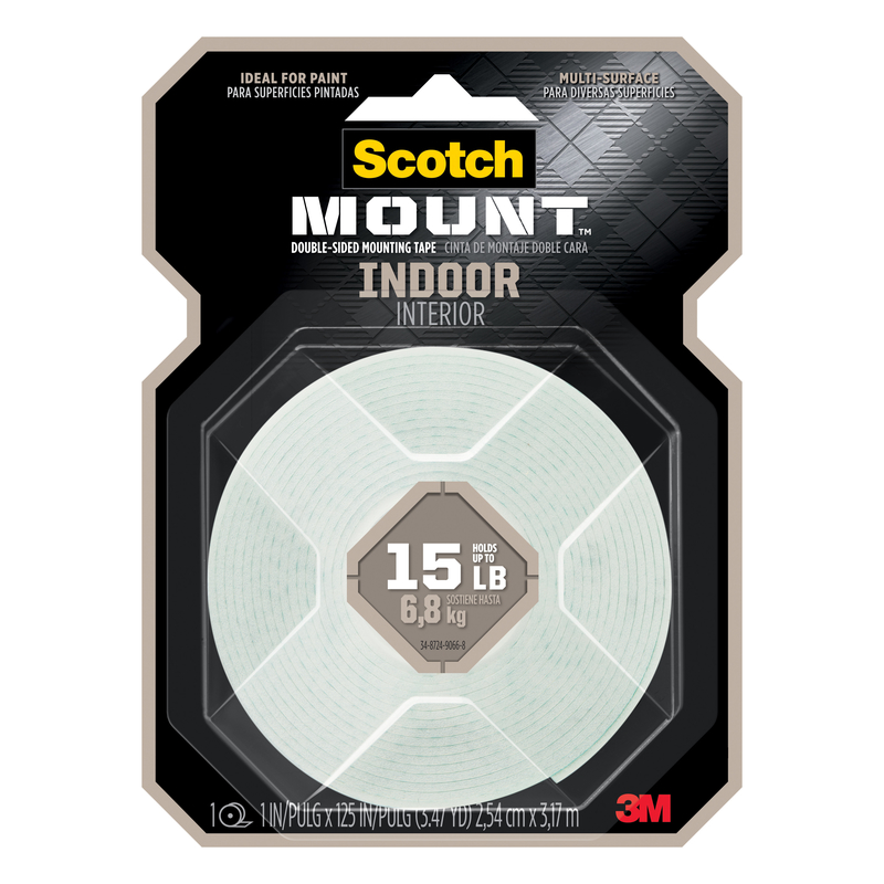 Scotch Mount 125 in. L X 1 in. W Double-Sided Mounting Tape