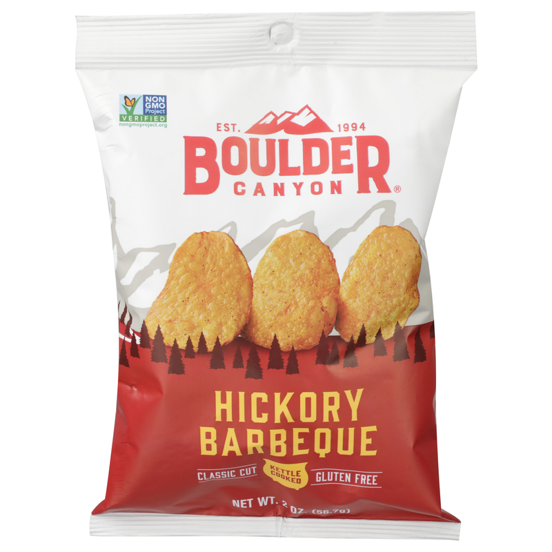Boulder Canyon Hickory Barbecue Artisan Kettle‑Cooked Potato Chips – 2 oz (Pegged)